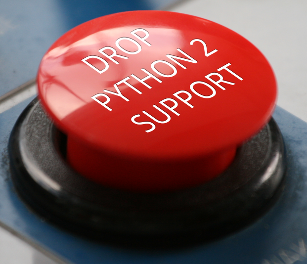 The same image, cropped to just the 'Drop Python 2 support' button.